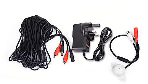 Tonton High Sensitive Weatherproof Preamp Microphone Audio Pickup Device Sound Voice Pickup Kit with 60 Feet (18.3m) Extension Cable and 12V 2A Power Supply for CCTV Surveillance Camera System
