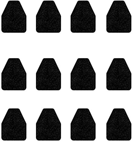 Urinalmatten (12 Stück) – rutschfeste Wasseraufnahme, Deodorierung, schwarze Boden-Urin-Matten – strapazierfähig – flach und knitterfrei – Kantenverriegelung (Hexagon-Form, schwarz)