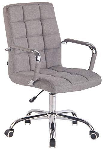 CLP Bürostuhl Deli mit Stoffbezug und hochwertiger Polsterung I Drehstuhl mit höhenverstellbarer Sitzhöhe, Farbe:grau