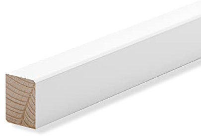 Vorsatzleisten Deck- Abschlus- Sockelleisten WEISS Massivholz 20x15x2300mm Holzart/Dekor Buche weiß LACKIERT