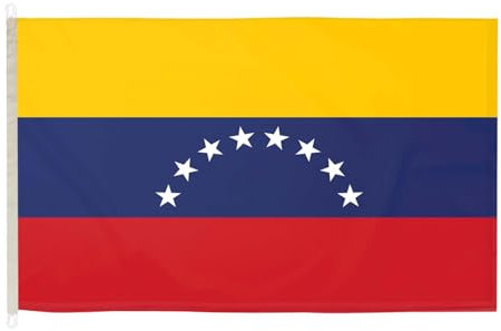 DuraFlag Venezuela 8 estrellas 5 pies x 3 pies con clips/ganchos, banderas venezolanas de alta calidad de 5 x 3 pulgadas