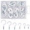 White Screw Eye Hooks 70pcs Steel Plastic Coated Ceiling Hooks for Hanging Mug Cup Under Cabinet Shelf Wall