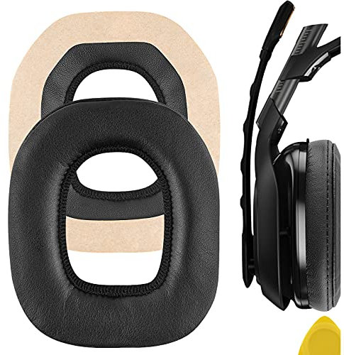 Geekria QuickFit Protein-Leder-Ersatz-Ohrpolster für Astro A40 A50 Kopfhörer, Ohrpolster, Reparaturteile (schwarz)
