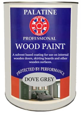 Palatine Paints Palatine Professional Interior Decorative Wood Paint Satin (1Litre, Dove Grey)