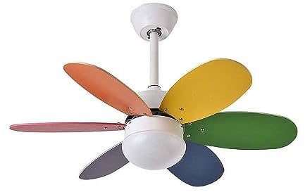 Ventilador de colores modelo ALVES motor DC con luz FABRILAMP