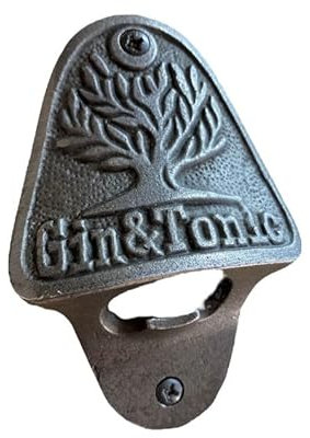 MYLDAN AUTO Design Gin and Tonic Wall Mounted Bottle Opener Cast Iron Antique Finish Sign Plaque Me