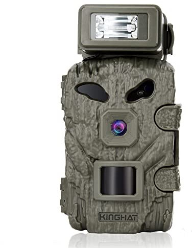 Kinghat Wildkamera 4K 48MP mit Bewegungsmelder Nachtsicht, HD Jagdkamera IP66 Wasserdicht, 42pcs 940nm IR LEDs, 0,1s Schnelle Trigger Geschwindigkeit, Speicher bis zu 512G(Nicht enthalten)