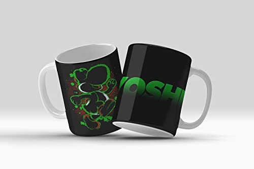 newseny Taza de SUPER MARIO BROS | Colección tazas Mario - Cerámica Triple A 350ML (Yoshi)