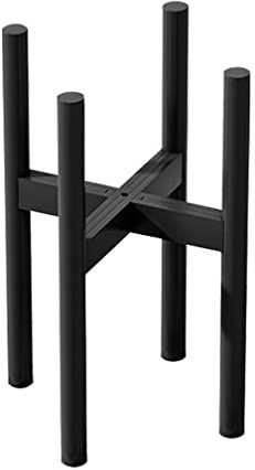 Hershii Pflanzenständer aus Bambus 19~27cm Verstellbare Blumenhocker Holz Blumentopfständer Blumenregal für Hause Zimmer Balkon Drinnen Außenbereich dekoration (Black)