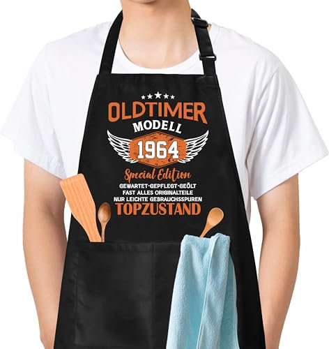 Merclix 60 Geburtstag Mann Geschenkideen Grillschürze für Männer Lustig 60. Geburtstag Mann 1965 Geschenk für Männer 60 Geburtstag Lustig Geschenke 60 Geburtstag Mann