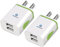 Pipestation UK to USA Plug Adapter with USB 2 Pack - 2 USB Ports for American Travel - Compact UK to US plug adaptor - UK to USA plug adapter - UK to US Plug Adapter for Canada, Mexico & More