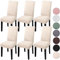 YISUN Stuhlhussen 6er Set Universal Stuhlhusse Stretch Jacquard Blätter Stuhlhussen, Hussen für Stühle Abnehmbarer Waschbarer Stuhlbezüge für Hotel Zeremonie Bankett Haus Hochzeit Party (Cremebeige)