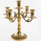 Messing ANTIK Kerzenständer Kerzenleuchter 5 Flammen Gold 27 cm Massiv Kandelaber Gedeckte Tisch Tischleuchter Armleuchter 00583