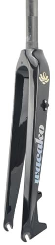 HIMALO 26/27,5/29 Pollici Forcella Rigida MTB Carbonio Freno A Disco Forcella per Mountain Bike QR 9x100mm 1-1/8'' Dritta Forcella Anteriore 28,6mm Tubo Sterzo (Color : Glossy Black A, Size : 26'')