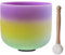 TRAYAYA 8 Inch Rainbow Colored B Note Crown Chakras Frosted Quartz Crystal Singing Bowl For Sound Healing Meditation