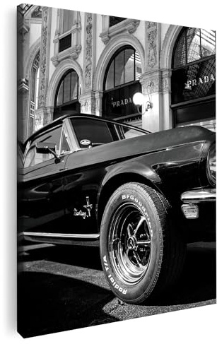 Artmazing | Mustang Bild bunt | Bild Mustang | S-Art Bilder | Mustang Bilder Modern | Coole Wandbilder Wohnzimmer | Wandbild Mustang Deko XXL | Bild Leinwand XXL | Mustang Bilder Wand