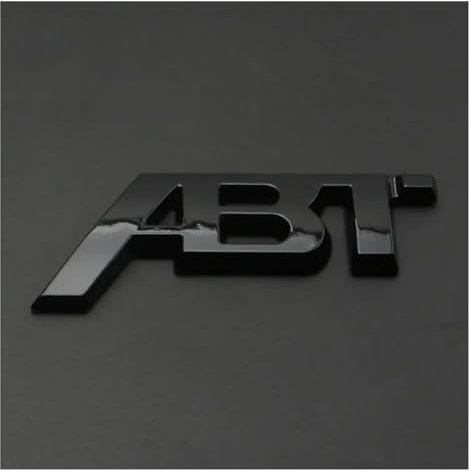 zlj6688 3D-Metall-Abzeichen for den hinteren Kofferraum, vorderer Grill, ABT-Logo-Emblem, Aufkleber, kompatibel mit Golf / RS3 ABT S3 S5 Q5 Q8 A4 B8 A3 8V ( Color : Glossy Black , Size : SMALL 80MM_GR