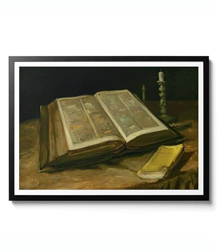 Animato Nature morte avec Bible de Vincent Van Gogh, impression de peinture impressionniste, décoration murale sur le thème du livre, poster d'archivage mat, A3 (impression uniquement) – 42 x 29,7 cm