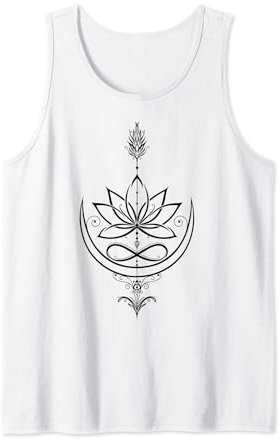 Lotusblüte mit Pfeil und Unendlichkeit Symbol Lotus für Yoga Tank Top
