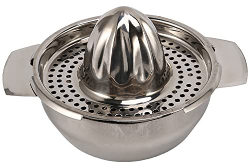 Yuuinnter Stainless Steel Juice Reamer Glass Manual Juicer Orange Lemon Squeezer