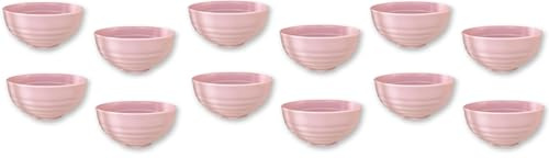 BRICOMIRAS Tazas desayuno grandes 450ml, juego de cuencos desayuno libre de BPA, tazones para cereales, cuenco cereales desayuno saludable, cuenco desayuno irrompible apto lavavajillas (12, Rosa)