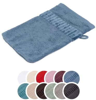 liebling Waschhandschuh Bio Baumwolle, Serie Organic, 500 gr. / m², 17 x 24 cm, 60 Grad, saugstark, schnelltrocknend, Farbe: Blau