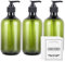 ASeledted 3 Pack Green Pump Bottle Dispenser, 500Ml Soap Shampoo Dispenser Empty Plastic Refillable Lotion Containers for Oil, Emulsion Shampoo, Pump Lotion, Bathroom, Liquid Makeup Bottles