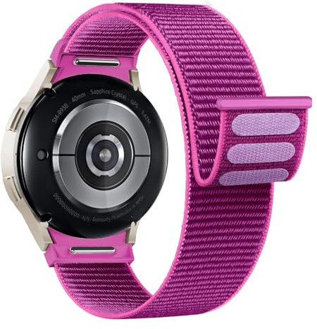 Cinturino in Nylon per Samsung Galaxy Watch 7/6/5/4 40mm 44mm/Watch 6/4 Classic 47mm 43mm 46mm 42mm/Watch 5 Pro 45mm/Watch FE 40mm per Uomo/Donna,Cinturini Sportivo Loop per Samsung Watch 7 6 5 4