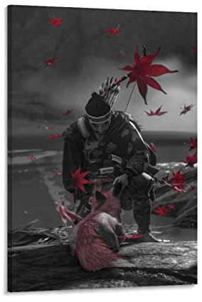 JINLIMAO Wanddeko Poster 30 * 50CM Senza Cornice Poster del gioco Ghost of Tsushima Modern Family Bedroom Decor Posters