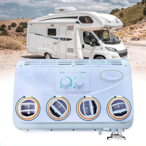 Condizionatore d'aria sul tetto per camper elettrico per auto, condizionatore d'aria CC sul tetto 12v/24v, condizionatore d'aria per camper, per camper/camion/escavatore/veicolo di ingegneria,12V