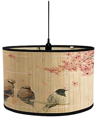 Générique Moderne Abat-Jour de Lampe de Table à Suspension de Plafonnier Tambour, Modèle Abat-Jour de Table sur Pied pour Chambre à Coucher, Salon, Cuisine, Couloir, Salon (Fleur de Cerisier)