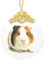 WSHFFILO Süßer Meerschweinchen-Anhänger, rund, bedruckt, Glas, Weihnachtsbaumschmuck