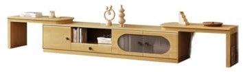 OOMRNV Soportes De Televisión Mueble De TV De Estilo Japonés Simple Moderno Retráctil De 3 Metros De Madera Maciza Nórdica para El Hogar, Sala De Estar, Mueble De TV,A-190~310X40X46CM