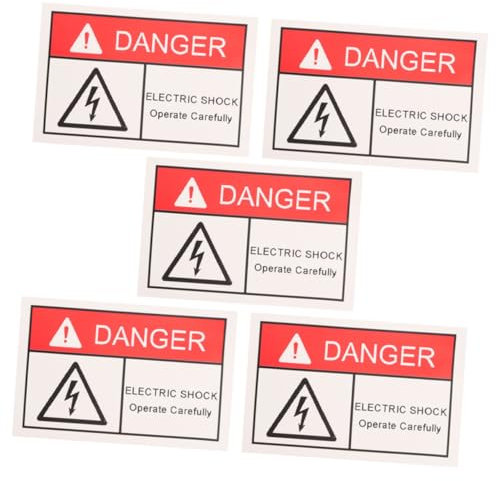 TOPBATHY Lot De 5 Étiquettes D'Avertissement D'Électricité Autocollants Panneaux Haute Tension Panneaux D'Avertissement De Clôture Électrique De Panneau