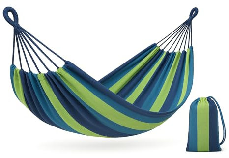 GlassZilla Hängematte Baumwolle 200x80cm – kompakt, für 1 Person (bis 120kg), inkl. Beutel – ideal für Balkon & Garten – Hinweis: Kleiner als Standard, größere Modelle im Shop