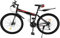 MIUKYUI 26 Zoll Mountainbike Fahrrad, 21-Gang einstellbar Kinderfahrrad mit schutzblech & Getränkehalter, MTB für Mädchen Jungen Herren und Damen, Tragfähigkeit 120KG (Schwarz + Rot)