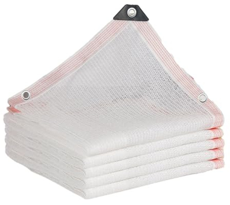 Weiß Beschattungsnetz mit Ösen, Schattierungsnetz mit 60%, Sonnenschutznetz luftdurchlässig, Uv-Beständiges Für Garten Pflanze Gewächshaus Scheune Außen Hof Balkon Camping(4x6m)