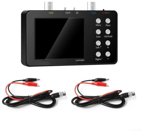 Oscilloscopio digitale a doppio canale con larghezza di banda 10 MHz con generatore di segnale, supporta protezione ad alta tensione e aggiornamenti software host per una maggiore funzionalità (Host+2