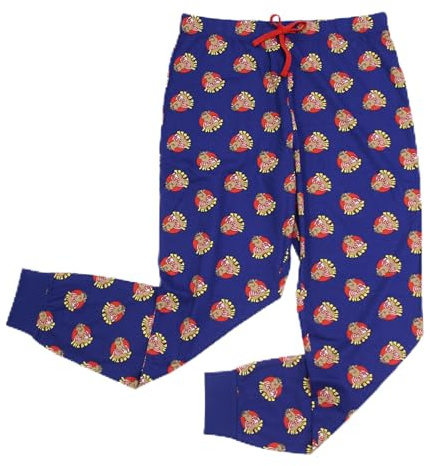 Bullseye Men’s TV Show Lounge Jogger Pyjama Bottoms, Official Fan Loungewear, Blue