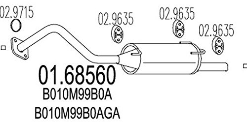 MTS 01.68560 Endschalldämpfer Endtopf 820mm 5,2kg