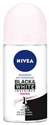 NIVEA Black & White Invisible Original Roll-on im 6er Pack (6 x 50 ml), Antitranspirant für weiche Haut mit Duft, Deodorant Roll-on zum Schutz der Kleidung