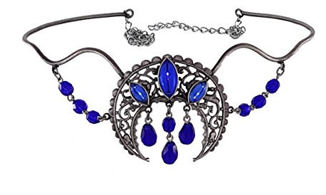 Dark Dreams Gothic Mittelalter Schmuck Diadem/Tiara Epona, Farbe:blau