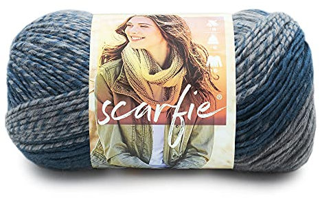 Lion Brand Scarfie Yarn-Teal & Silver 826-218