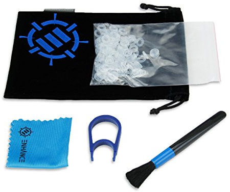 ENHANCE Clavier Mécanique O Ring Silencieux Amortisseurs Amortisseur Ferme 50A Clair (140), Dissolvant de Capuchon de Touche, Brosse de Nettoyage, Chiffon - Kit Mod pour Cherry MX, Kaihua, TTC