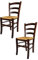 t m c s Tommychairs - 2er Set Stühle Venezia für Küche und Esszimmer, Robuste Struktur aus lackiertem Buchenholz im Farbton Dunkles Nussbraun und Sitzfläche aus Stroh