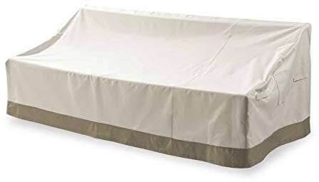 Lumaland Abdeckung für 2-Sitzer-Lounge-Sofa Gartenbank 137,2 x 96,5 x 38,1/73,7 robuste Schutzhülle für Gartenmöbel Oxford 600D 280 g/m² Wasserdicht Witterungsbeständig Winterfest cm Beige