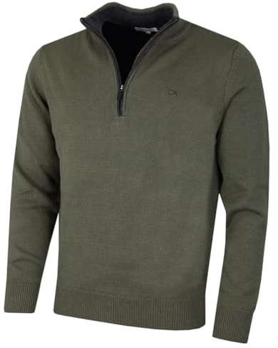 Calvin Klein Mens Cotton Sweater - Khaki - XL