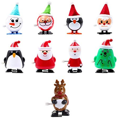 NUOBESTY 9 stücke Weihnachten Wickeln Spielzeug Rentier Santa schneemann Wickeln Stocking Stuffers Weihnachtsfeier gefälligkeiten für Kinder (gemischten Stil)