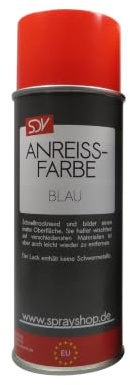 SDV Chemie Anreissfarbe Spray 1x 400ml blau | Kontrastmittel, wischfest, nicht spiegelnd