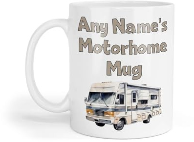 Decalarama Personalised Motorhome Mug Gift - Custom Name - Nice Novelty Funny Holiday Travel Vacation Cup